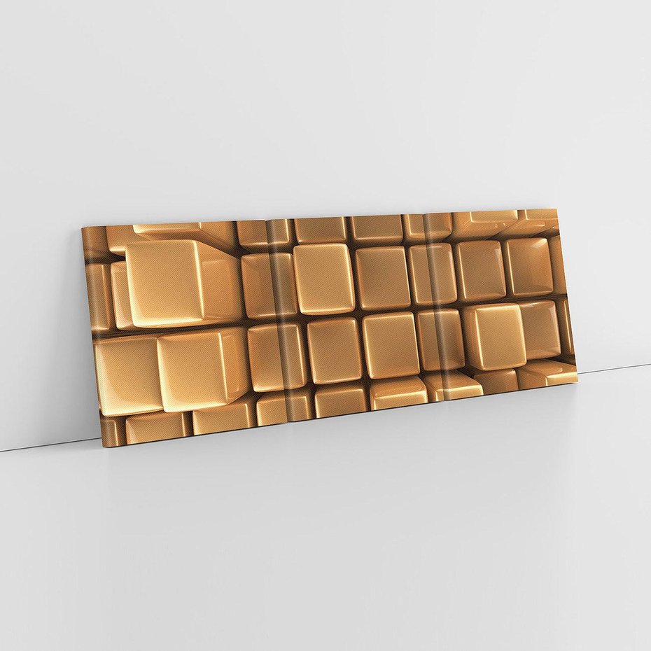 Obraz na płótnie 150x50 - Błyszcząca Elegancja - złoto, 3d