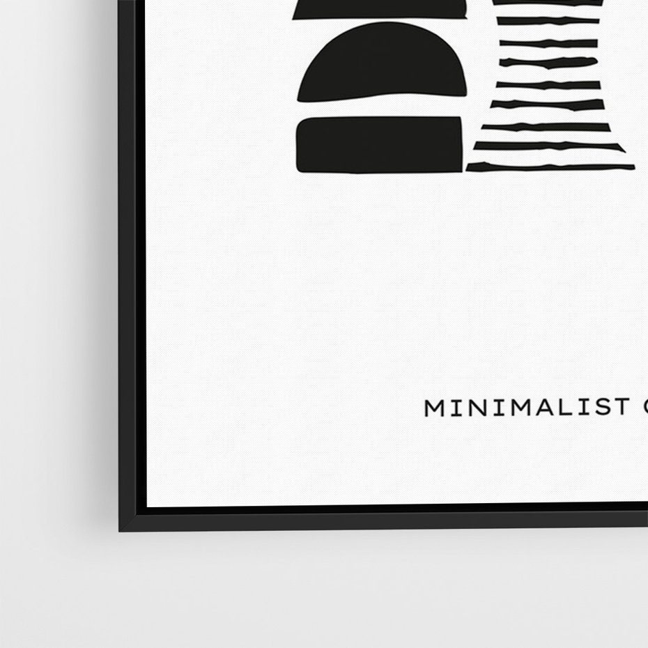 Obraz w ramie 70x100 - Taniec Dziwacznych Kresek - minimalistyczny plakat, czarno biały - rama czarna