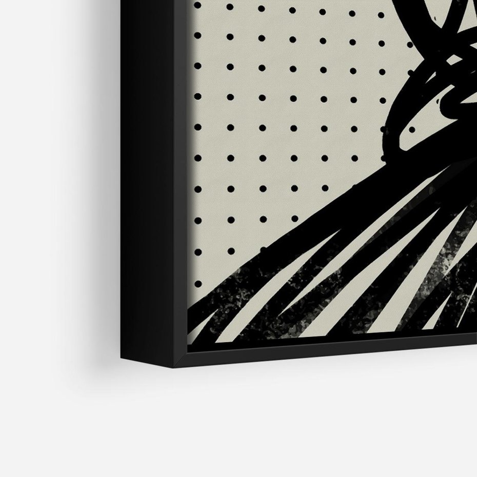 Obraz w ramie 50x50 - Złudne Kontemplacje - abstrakcyjna mroczna kompozycja, nieregularne - rama czarna