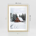 Plakat w ramie 30x40 - Ujęcie zimy w Górach - domek w górach w zimie, śnieg - rama drewno