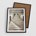 Plakat w ramie 50x70 - Idylliczny pomost nad jeziorem - pomost, jezioro - rama czarna