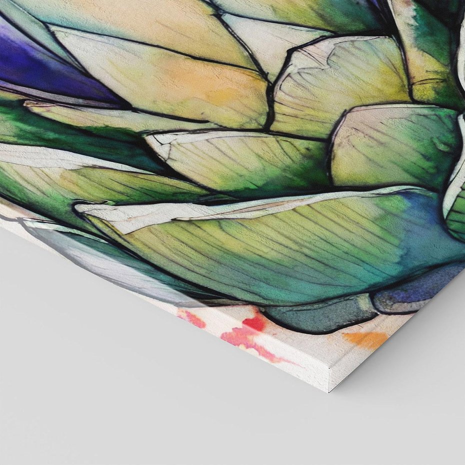 Obraz na płótnie 50x50 - Estetyczna Roślina - abstrakcja, akwarela