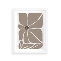 Plakat w ramie 30x40 - Złudne Zmysły - abstrakcyjny kwiat, beże i brązy - rama biała