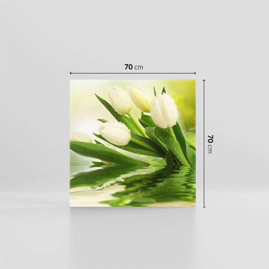 Obraz na płótnie 70x70 - Białe Piękno - białe, tulipany