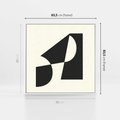 Obraz w ramie 80x80 - Rozświetlony Cień - abstrakcyjna sztuka, geometria - rama biała