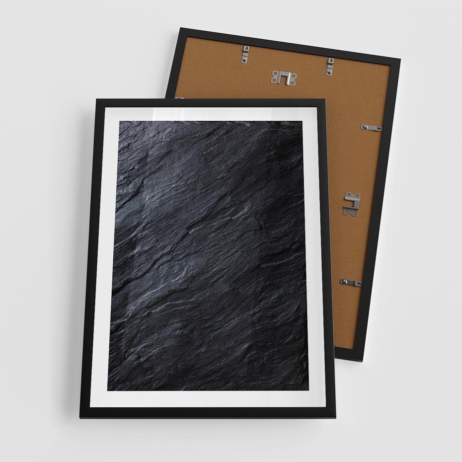 Plakat w ramie 50x70 - Kamienne tekstury w trójwymiarze - kamień, tekstura - rama czarna