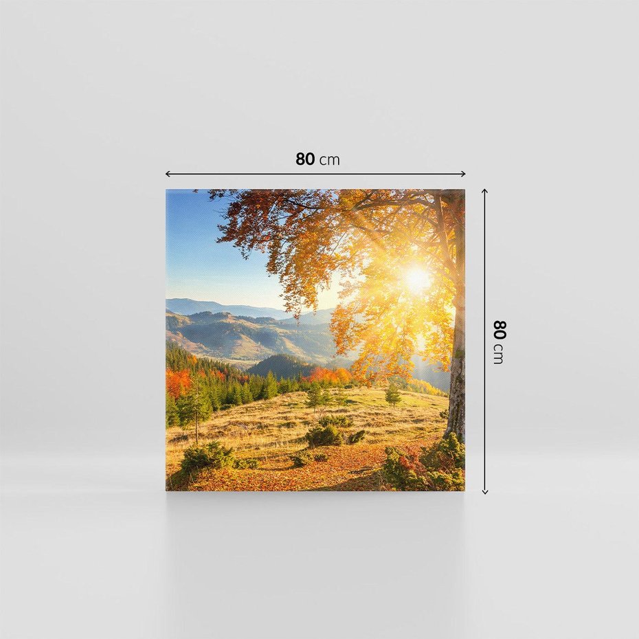 Obraz na płótnie 80x80 - Bliskość natury - góry, drzewo