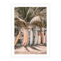 Plakat bez ramy 30x40 - Surfingowy Raj - deski surfingowe, na plaży