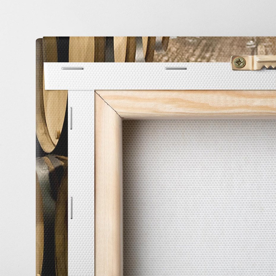 Obraz na płótnie 70x70 - Winniczka - winnica, beczki