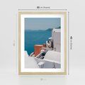 Plakat w ramie 30x40 - Magiczna Wyspa na Twojej Ścianie - Santorini, wyspa - rama drewno
