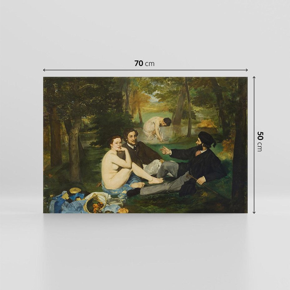 Obraz na płótnie 70x50 - "Śniadanie na trawie" (1863) Edouard Manet - Reprodukcja - reprodukcja, obraz na płótnie