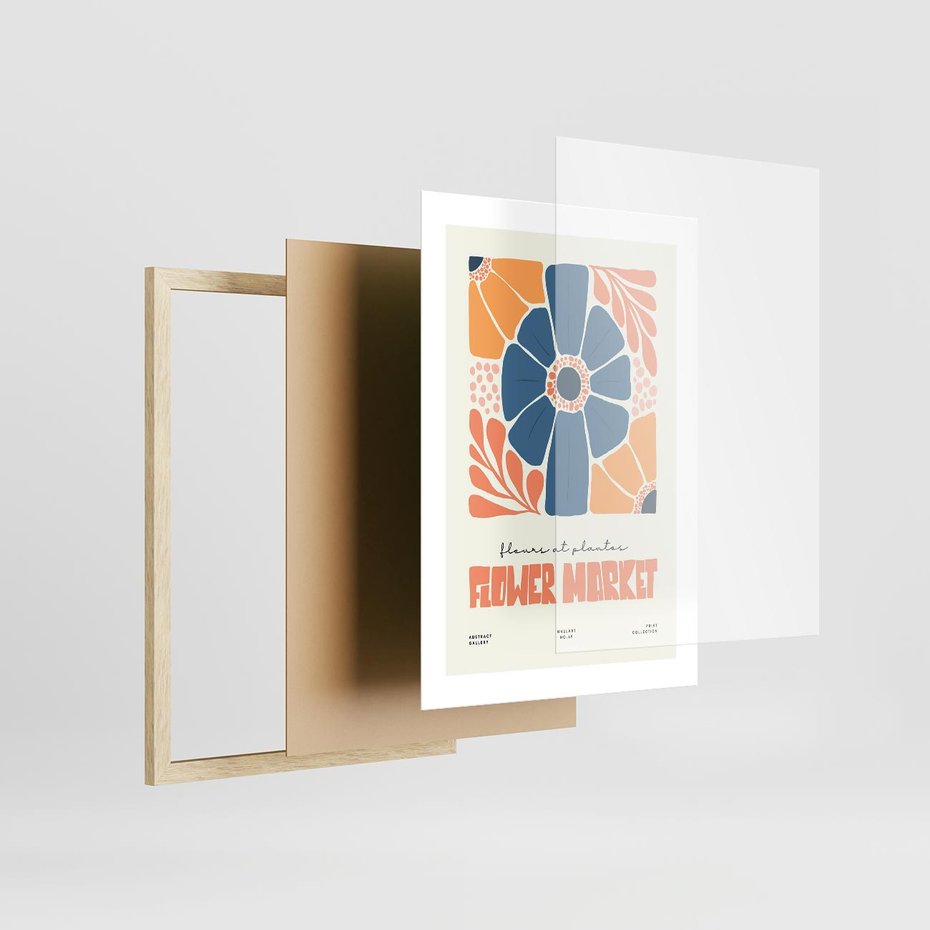 Plakat w ramie 30x40 - Rozbijające Widoki - kwiaty, nowoczesny plakat - rama drewno