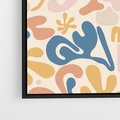 Obraz w ramie 50x50 - Symfonia Radosnych Barw - abstrakcyjne pastelowe formy, nowoczesna grafika w stylu boho - rama czarna