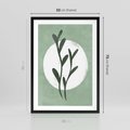 Plakat w ramie 50x70 - Kształty Zielonego Ukojenia - zielony plakat, roślinne motywy - rama czarna