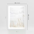 Plakat w ramie 30x40 - Jasna Delikatność: Fotografia Suchych Traw - suche trawy, jasna fotografia - rama biała