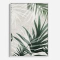 Obraz w ramie 80x120 - Tropikalne Akwarele - tropikalne liście, akwarela - rama biała