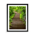 Plakat w ramie 50x70 - Magia Leśnej Ścieżki - ścieżka, w lesie - rama czarna