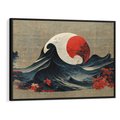 Obraz w ramie 100x70 - Requiem dla marzeń - sztuka japońska, fale oceanu - rama czarna