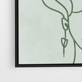 Obraz w ramie 50x50 - Spokojne Objęcia Natury - abstrakcja, zielony szkic - rama czarna