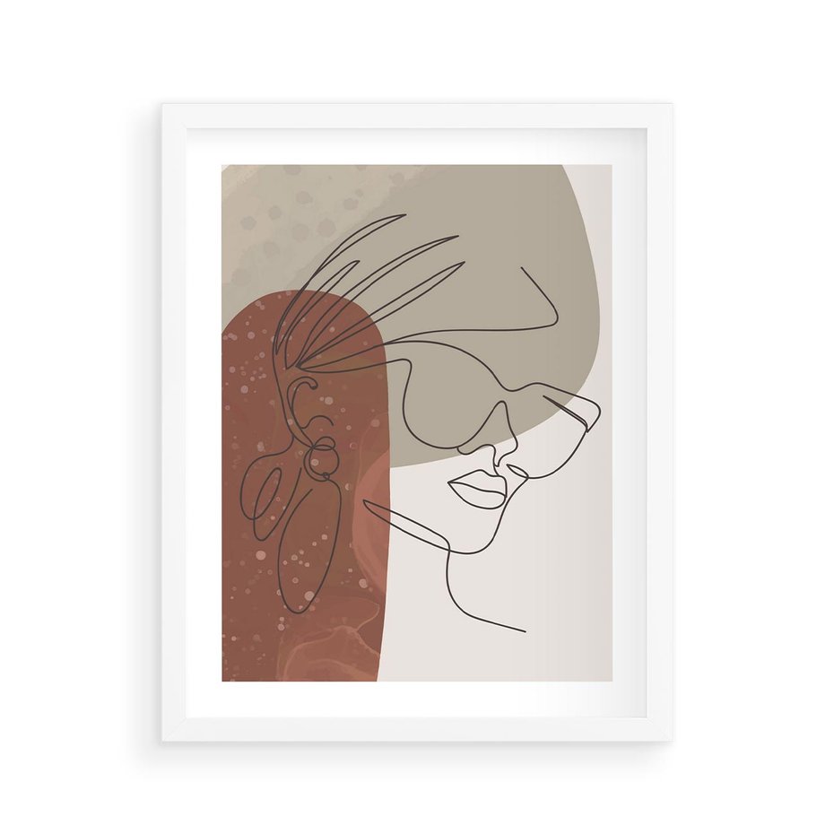 Plakat w ramie 40x50 - Kreatywność na Tle Plam - abstrakcyjna grafika, plamy - rama biała