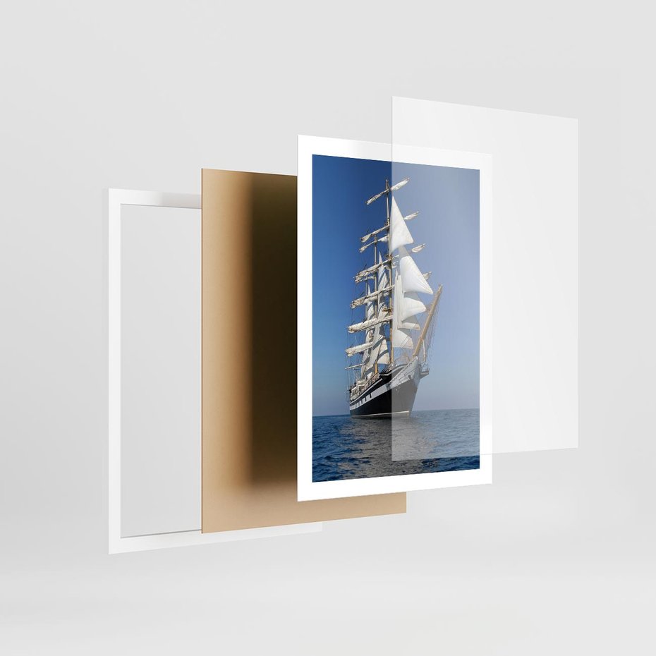Plakat w ramie 50x70 - Podróż na Żaglowcu Przygody - żaglowiec, podróż - rama biała