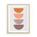Plakat w ramie 50x70 - Minimalizm i Geometria - minimalistyczny obraz, mid-century styl - rama drewno