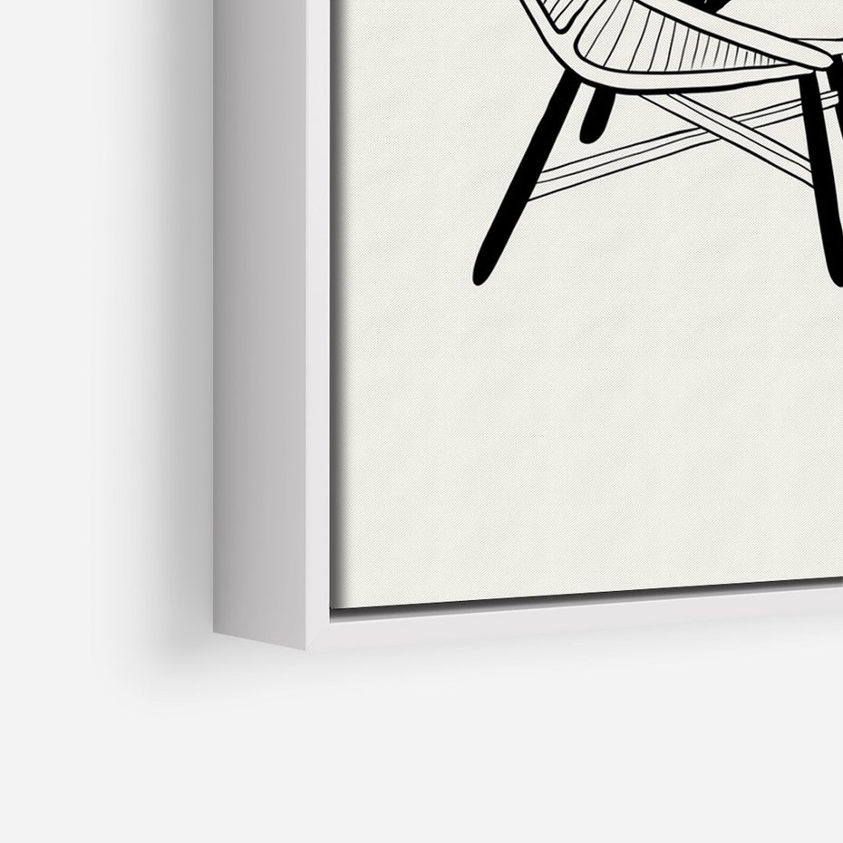 Obraz w ramie 80x120 - Boho Elegancja - boho wnętrze, salon - rama biała