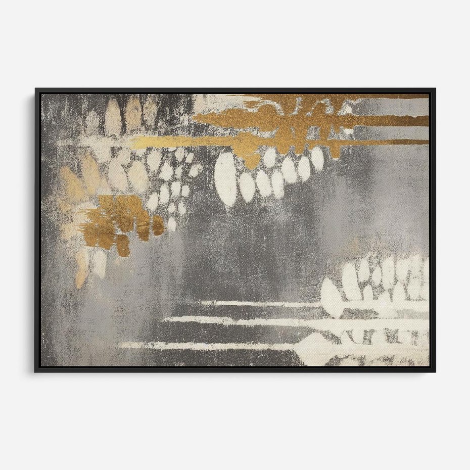 Obraz w ramie 70x50 - Malowane impresje zmysłów - abstrakcyjne plamy, linie - rama czarna