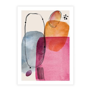 Plakat bez ramy 21x30 - Kolorowe Pastelowe Spektrum - kolorowe pastelowe plamy, rozmyte żywe kolory