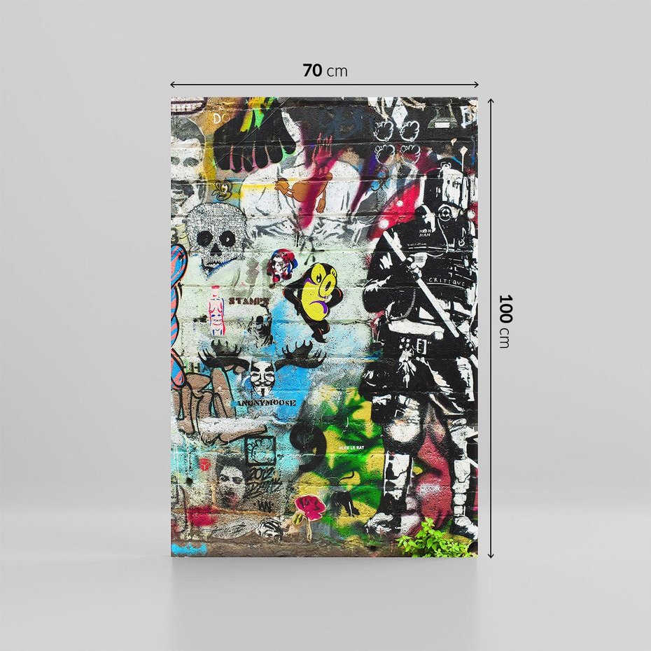 Obraz na płótnie 70x100 - Energiczne wybuchy graffiti - graffiti