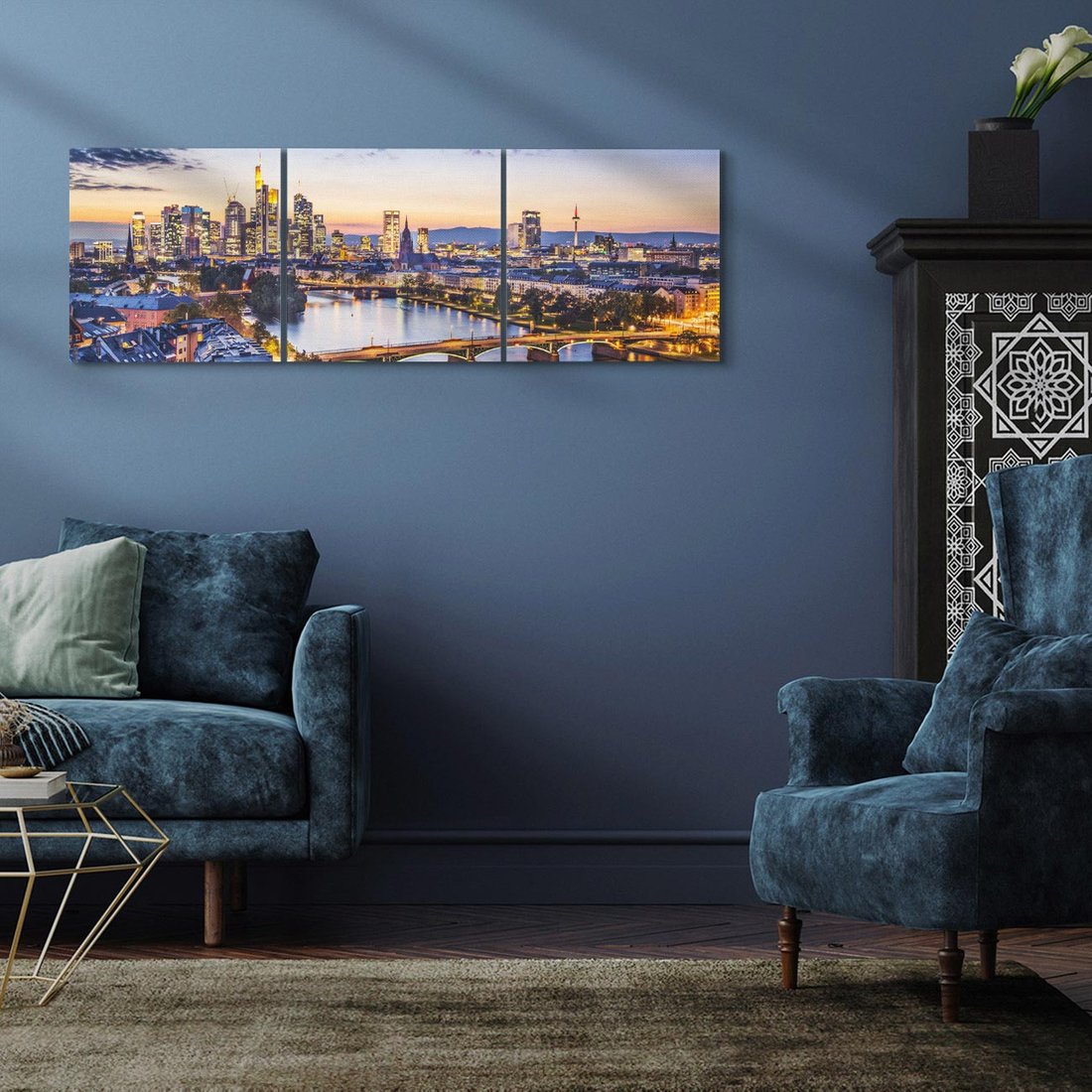 Obraz na płótnie 120x40 - Frankfurt - spotkanie tradycji i nowoczesności - Frankfurt, Niemcy