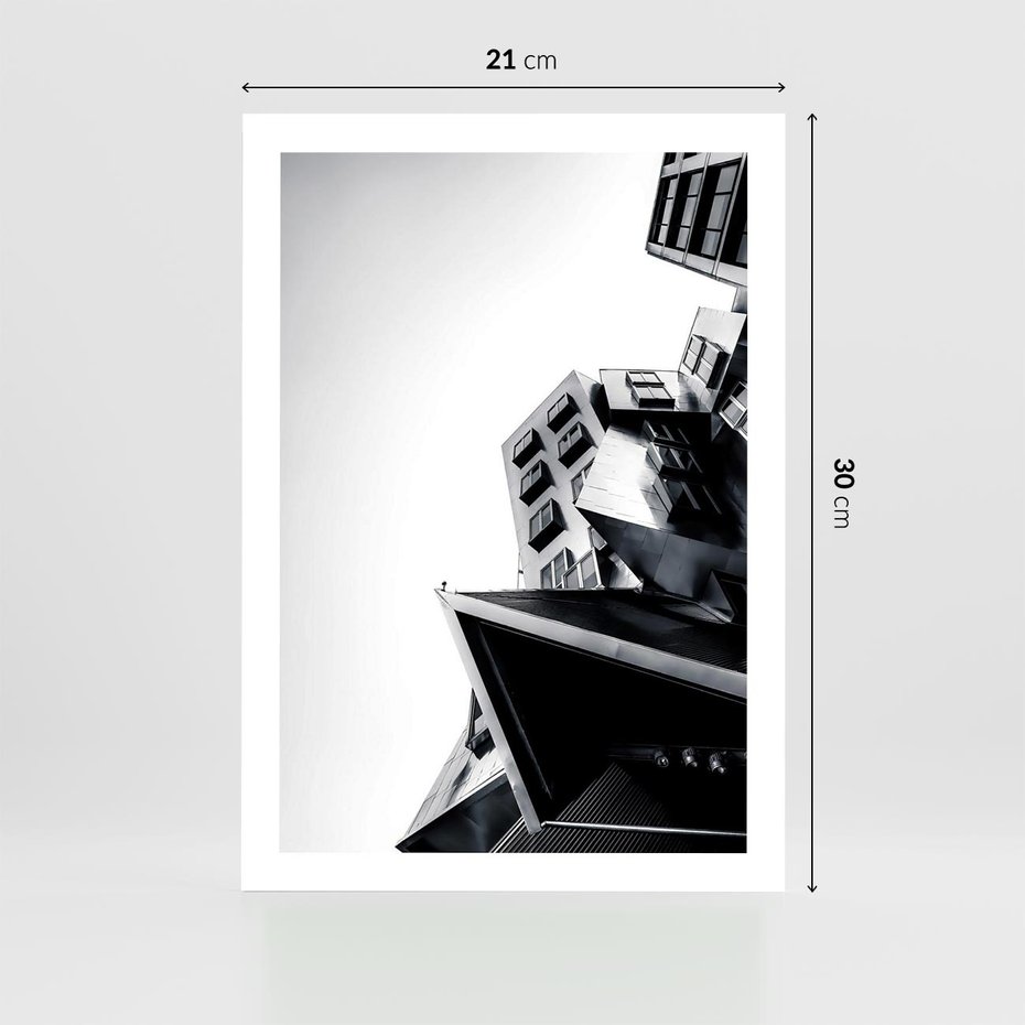 Plakat bez ramy 21x30 - Czarno-Biały Świat - architeltura, surowość