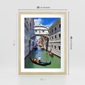 Plakat w ramie 30x40 - Romantyczna gondola w Wenecji - Wenecja, gondola - rama drewno