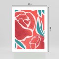 Plakat bez ramy 40x50 - Rozkwitające Kształty - nowoczesny plakat, abstrakcyjne róże