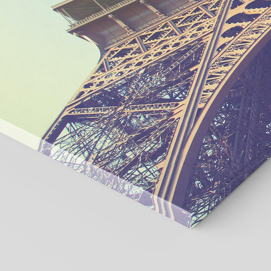 Obraz na płótnie 90x30 - Wieża Eiffla w czarno-białej odsłonie - Eiffla, Paryż