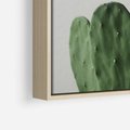 Obraz w ramie 70x100 - Majestatyczne Wysokości - kaktusy, liście - rama drewno