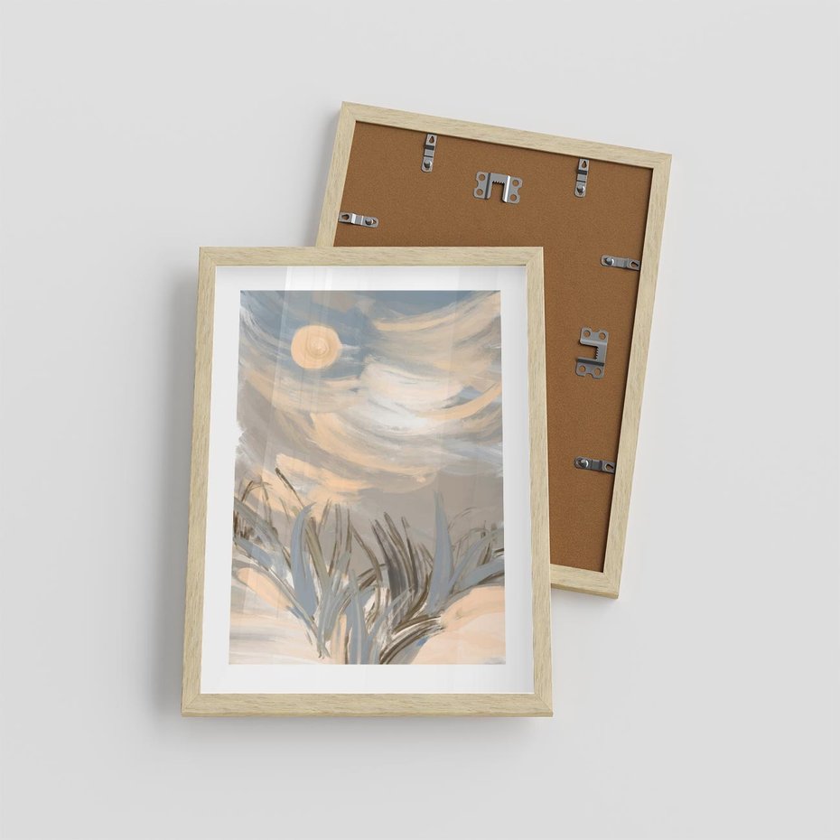 Plakat w ramie 30x40 - Światłości Taniec - akwarela, obraz - rama drewno