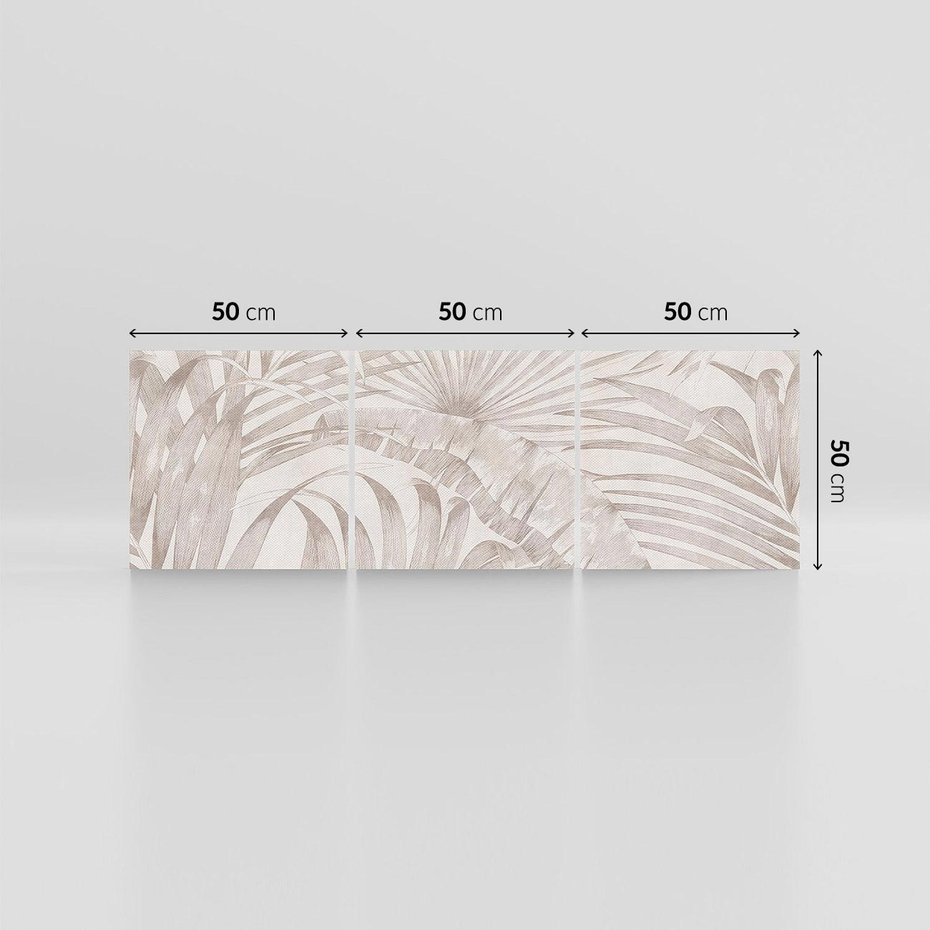 Obraz na płótnie 150x50 - Odsłonięte liściowe wspomnienia - monochromatyczne, kolory sepii