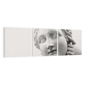 Obraz na płótnie 90x30 - Szarość w Kamieniu - monochromatyczna marmurowa rzeźba, odcienie szarości