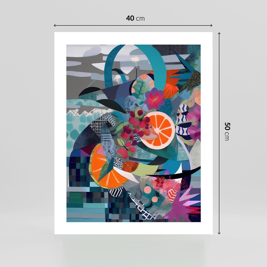 Plakat bez ramy 40x50 - Migocące Widoki Harmonii - abstrakcyjny obraz, jak picasso