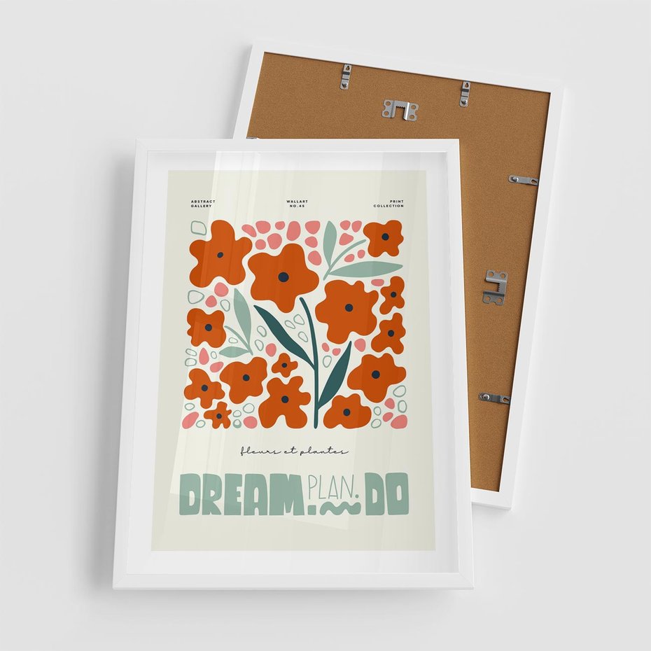 Plakat w ramie 50x70 - Abstrakcyjne Spektrum - kwiaty, abstrakcja - rama biała