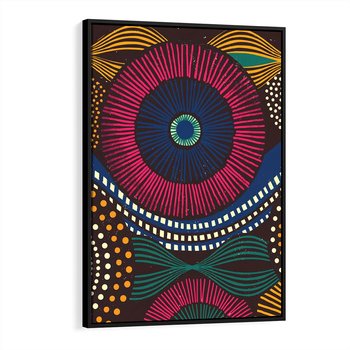 Obraz w ramie 50x70 - Energia Wzorców - enticzne wzory, kształty - rama czarna