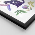 Plakat w ramie 50x70 - Migotliwa Przestrzeń - boho kot, plakat - rama czarna