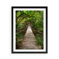Plakat w ramie 50x70 - Przez Dżunglę - most, linowy - rama czarna