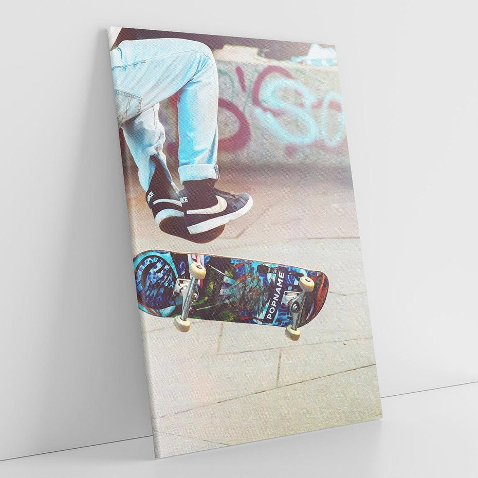Obraz na płótnie 50x70 - Skateboardowe Rytmy na Desce - deskorolka, skateboard