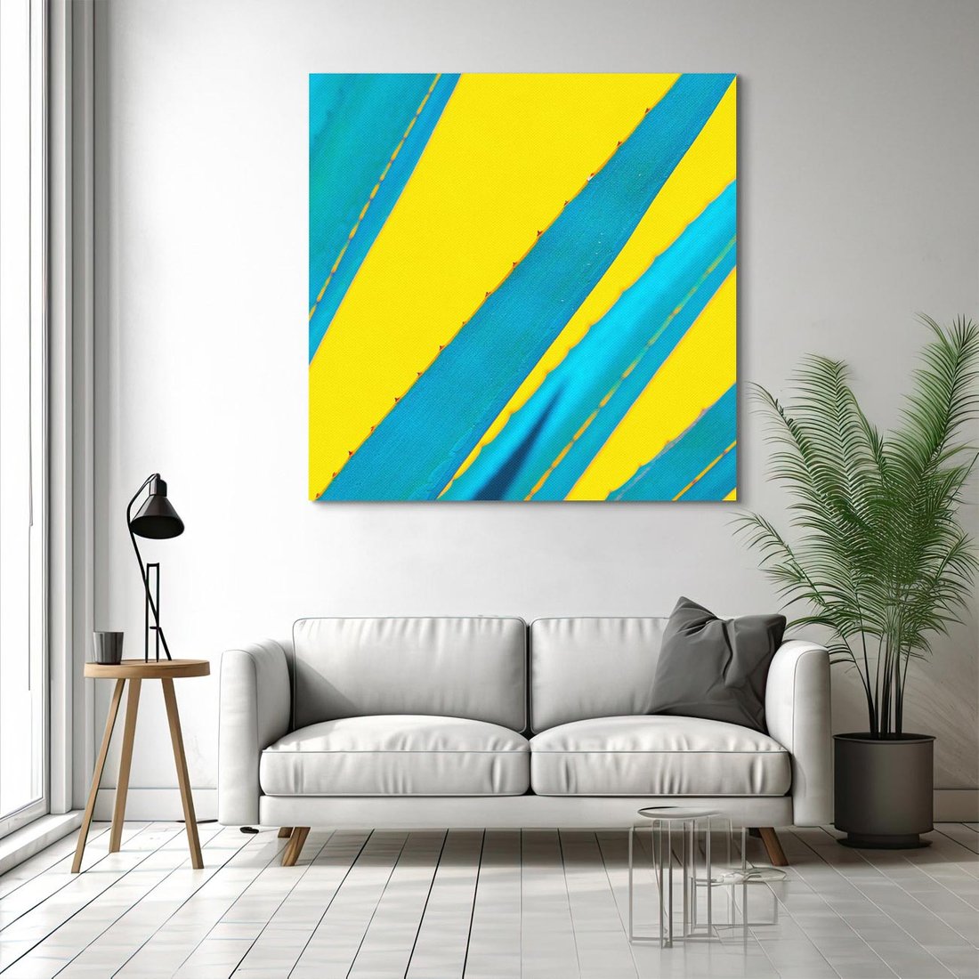Obraz na płótnie 40x40 - Świeżość Natury - aloes, liście