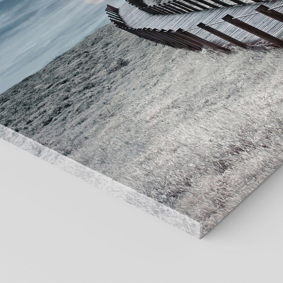 Obraz na płótnie 50x50 - Burzowy pomost na plaży - plaża, pomost