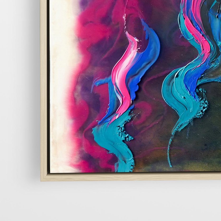 Obraz w ramie 120x80 - Bujna Ekspresja - grafika komputerowa, przypomina obraz olejny - rama drewno