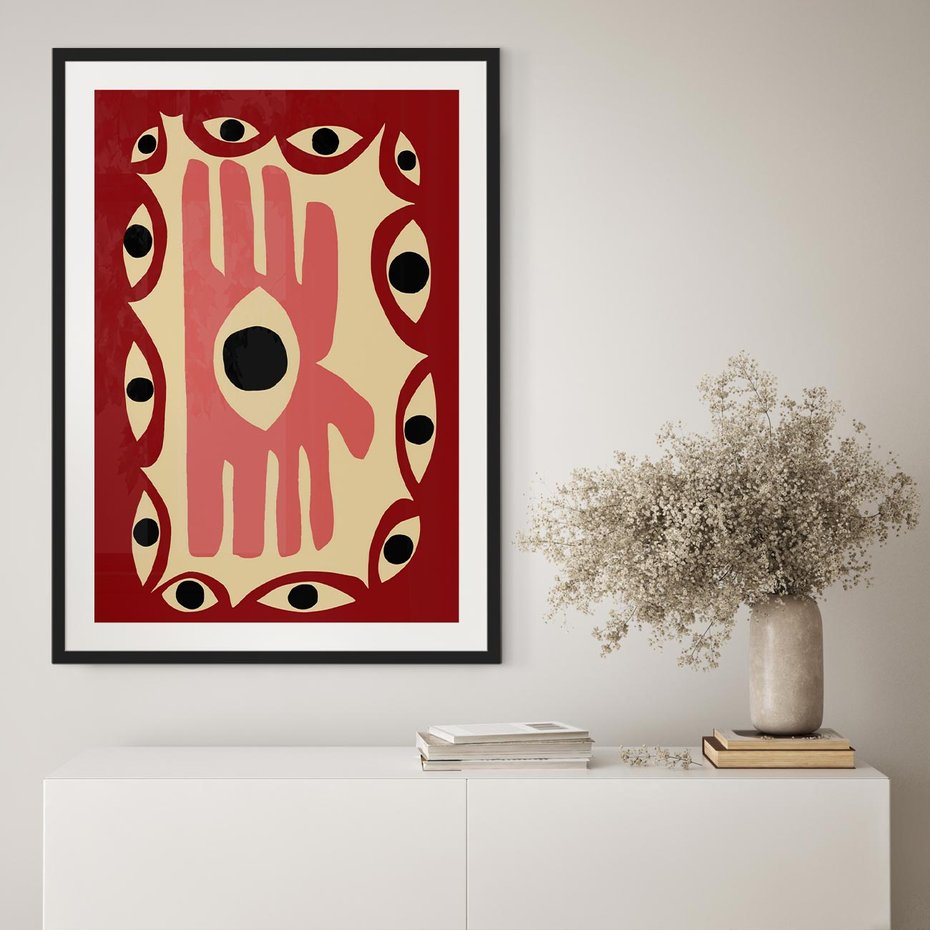 Plakat bez ramy 40x50 - Migotliwe Kształty - abstrakcyjny obraz, boho styl