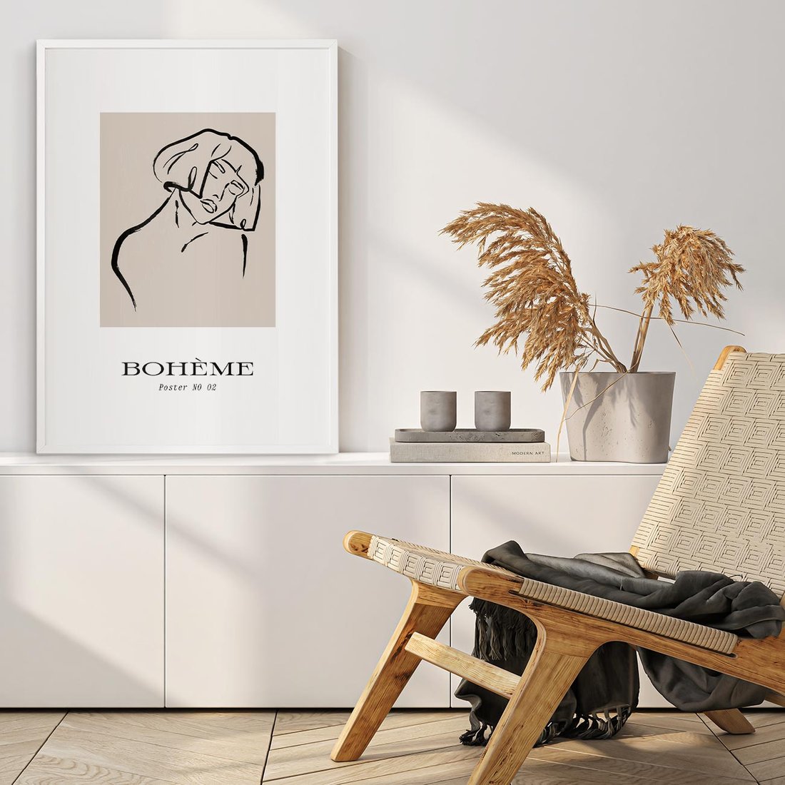 Plakat bez ramy 21x30 - Echa Nieznanych Konturów - boho plakat, typografia